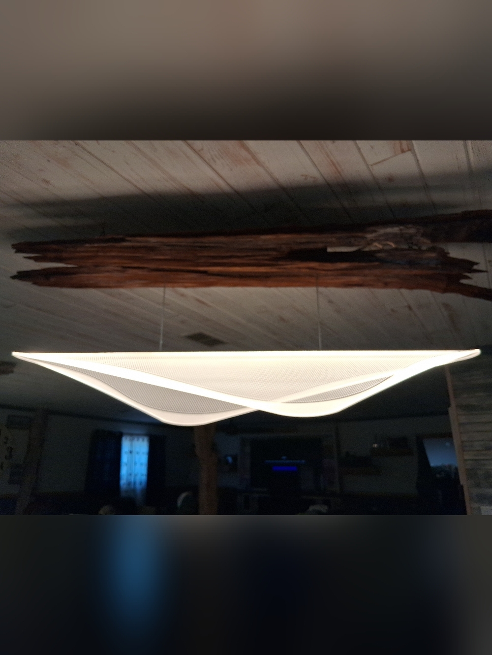 Rustic Wood Rope LED Pendant Light - Brown - Picture 3 of 5